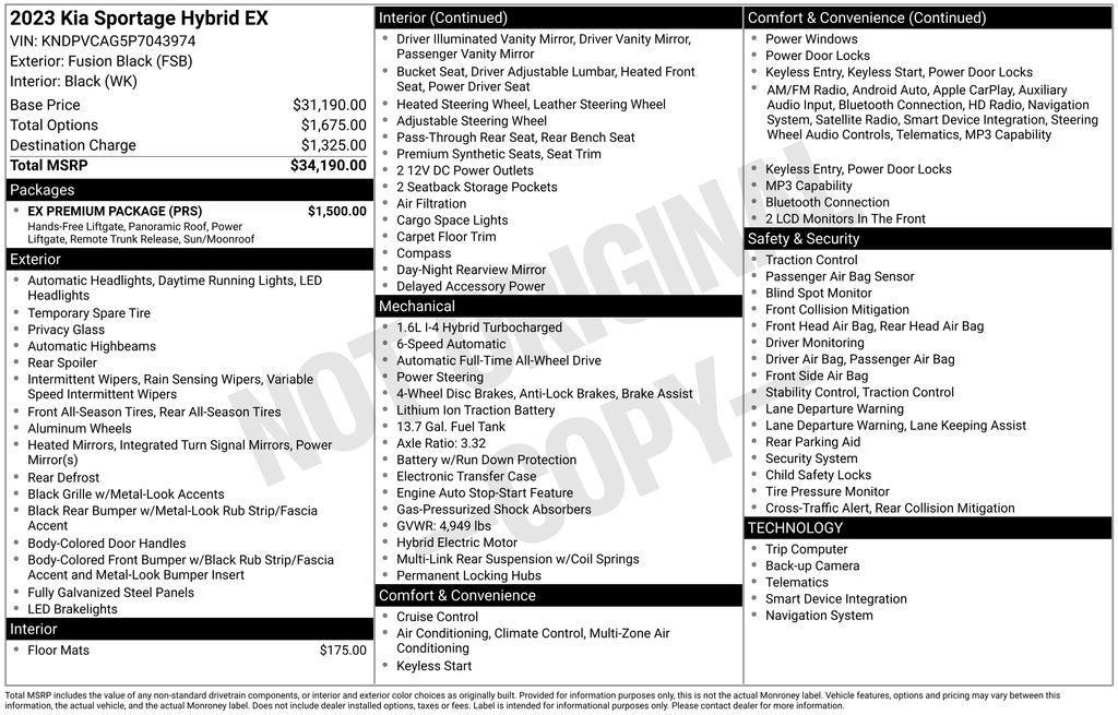 used 2023 Kia Sportage Hybrid car, priced at $26,499