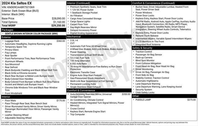 used 2024 Kia Seltos car, priced at $27,499