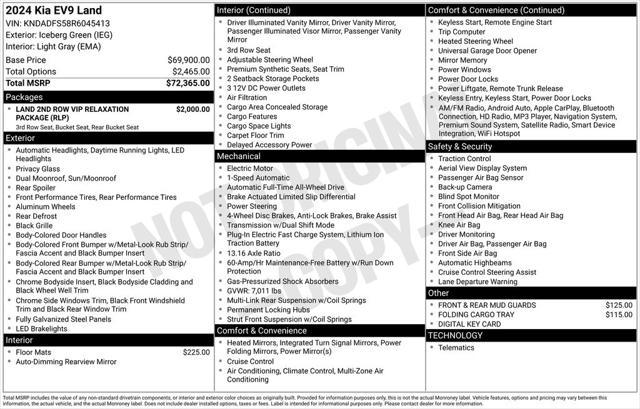 used 2024 Kia EV9 car, priced at $56,999