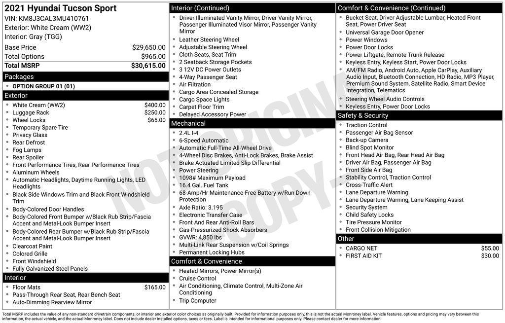 used 2021 Hyundai Tucson car, priced at $20,798