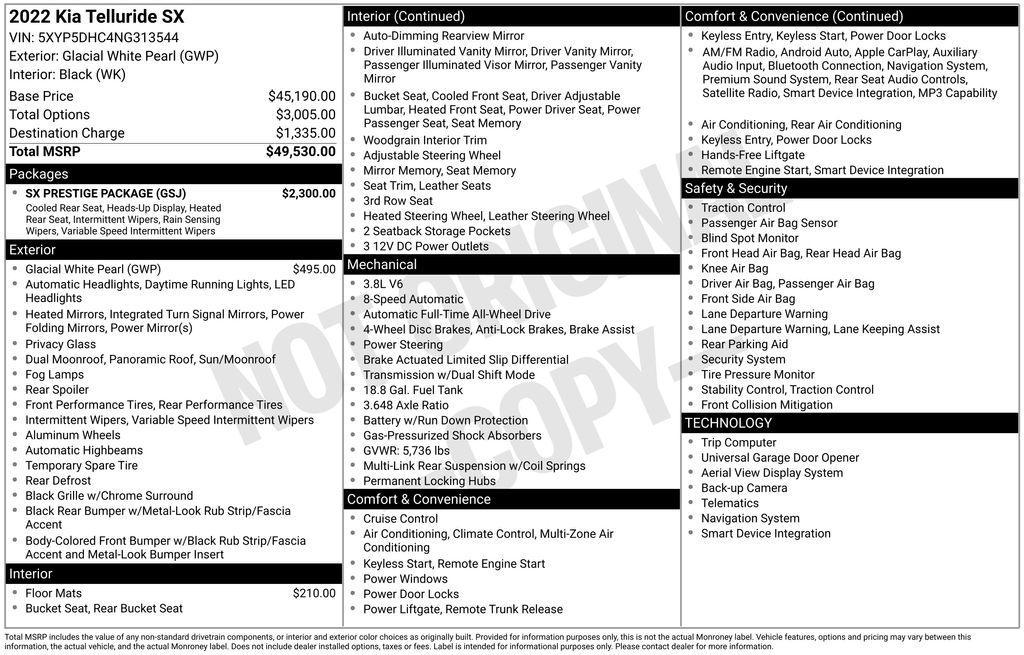 used 2022 Kia Telluride car, priced at $35,838