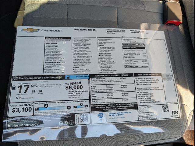 new 2025 Chevrolet Tahoe car, priced at $63,319