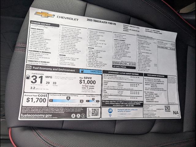 new 2025 Chevrolet TrailBlazer car, priced at $31,330