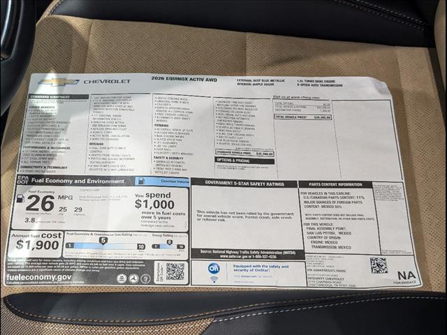 new 2026 Chevrolet Equinox car, priced at $33,868