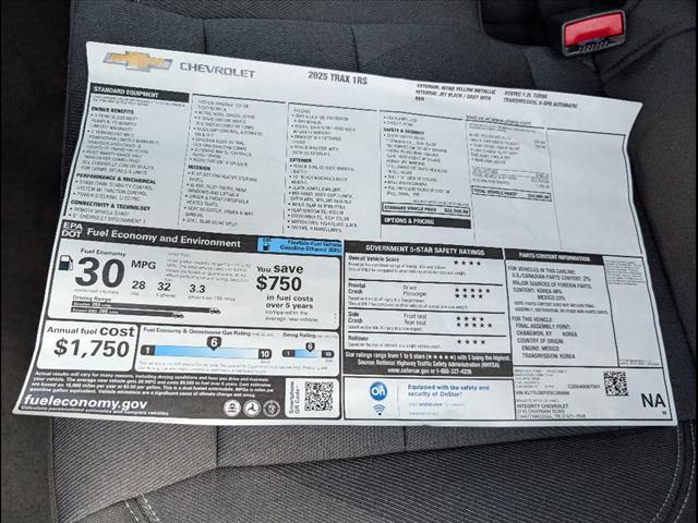 new 2025 Chevrolet Trax car, priced at $22,735