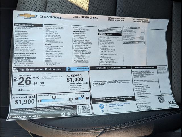 new 2026 Chevrolet Equinox car, priced at $33,168