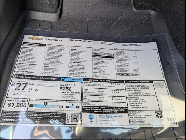 new 2025 Chevrolet TrailBlazer car, priced at $30,180