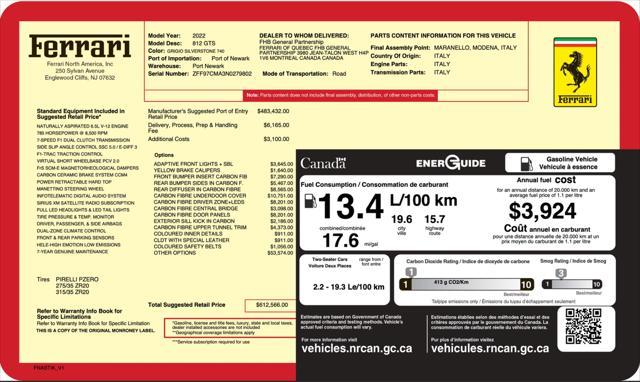 used 2022 Ferrari 812 GTS car, priced at $569,800