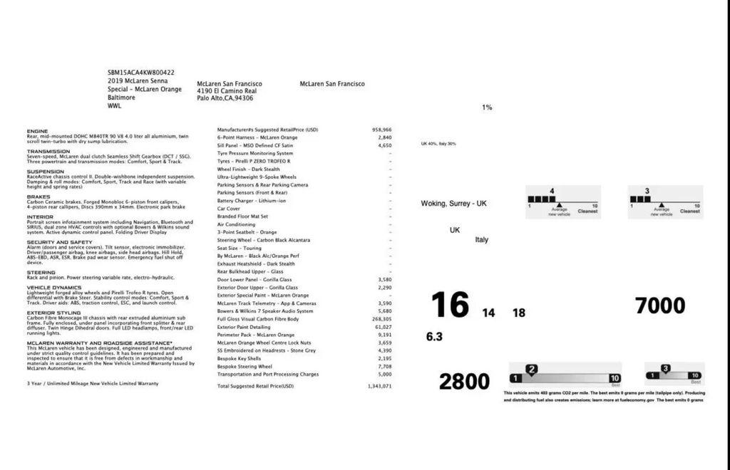 used 2019 McLaren Senna car