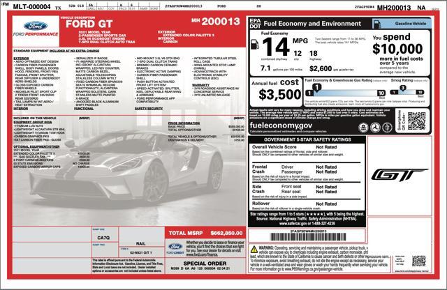 used 2021 Ford GT car, priced at $1,099,800