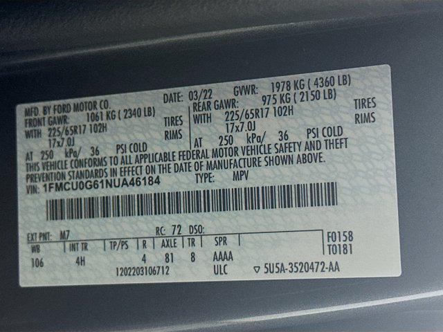 used 2022 Ford Escape car, priced at $17,697