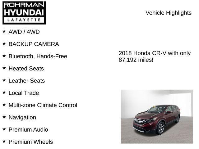 used 2018 Honda CR-V car, priced at $20,994