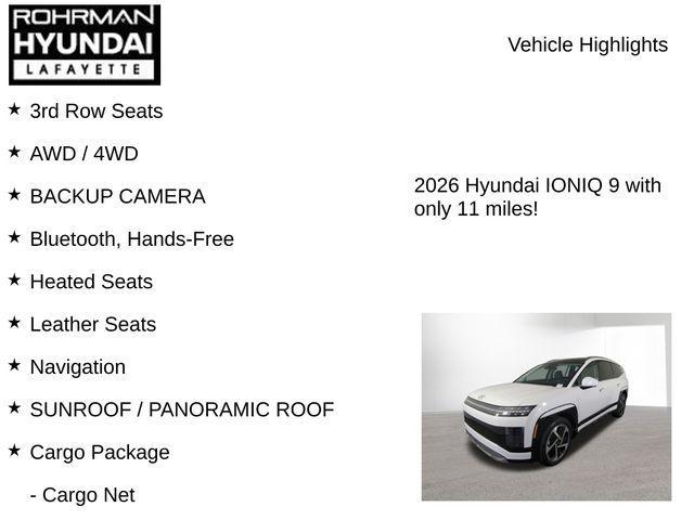 new 2026 Hyundai IONIQ 9 car, priced at $69,061