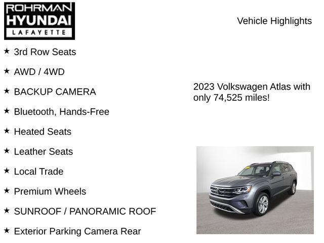 used 2023 Volkswagen Atlas car, priced at $21,851