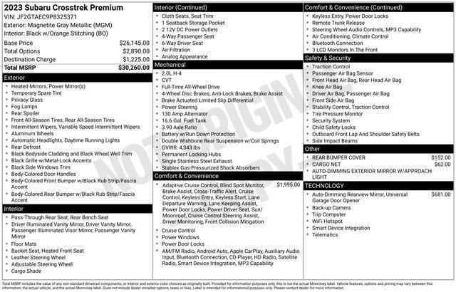 used 2023 Subaru Crosstrek car, priced at $26,998