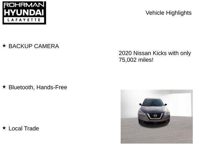used 2020 Nissan Kicks car, priced at $14,999