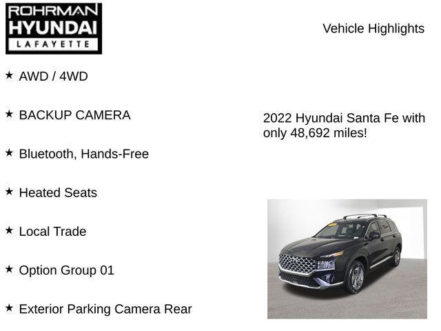 used 2022 Hyundai Santa Fe car, priced at $19,599