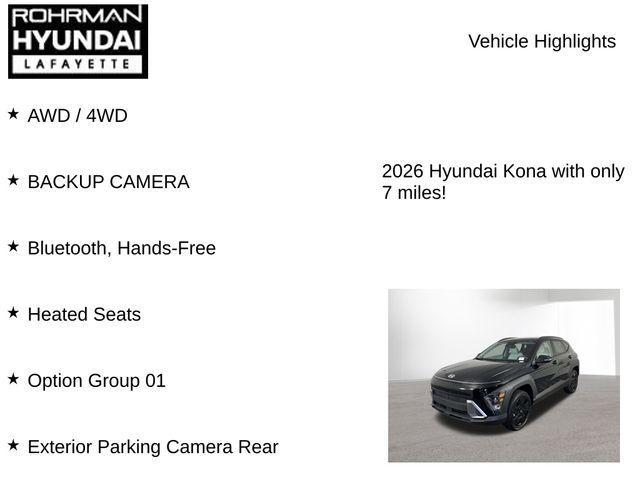 new 2026 Hyundai Kona car, priced at $27,532