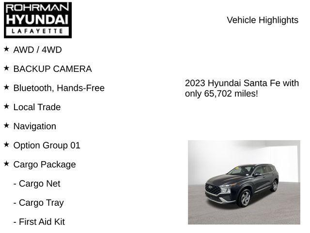 used 2023 Hyundai Santa Fe car, priced at $19,200