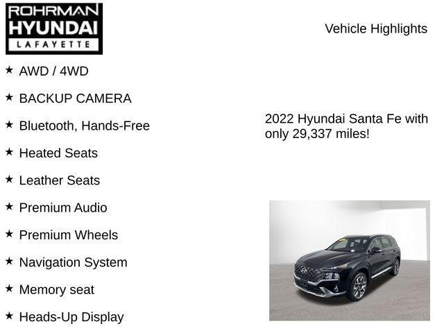 used 2022 Hyundai Santa Fe car, priced at $28,107