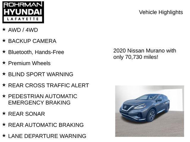used 2020 Nissan Murano car, priced at $16,591