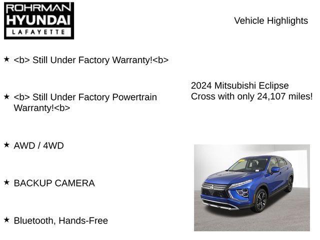 used 2024 Mitsubishi Eclipse Cross car, priced at $21,243