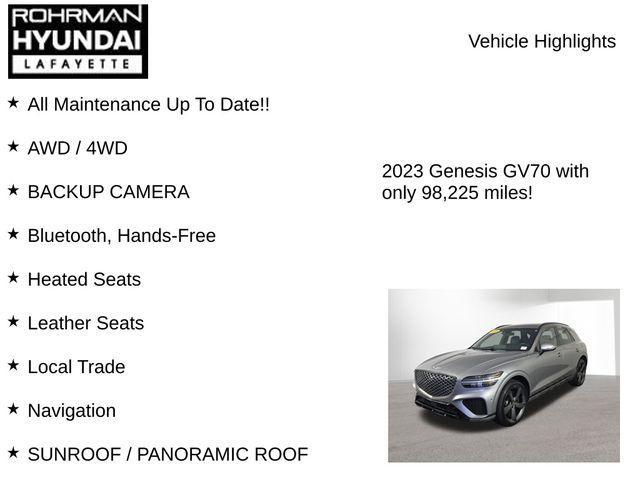 used 2023 Genesis GV70 car, priced at $27,628