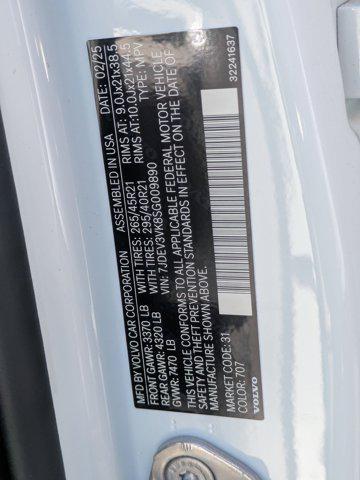 new 2025 Volvo EX90 car, priced at $82,890