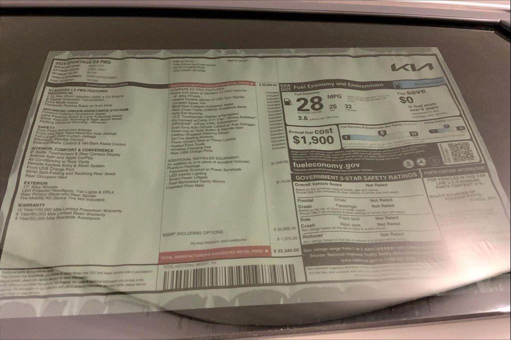new 2025 Kia Sportage car, priced at $29,590