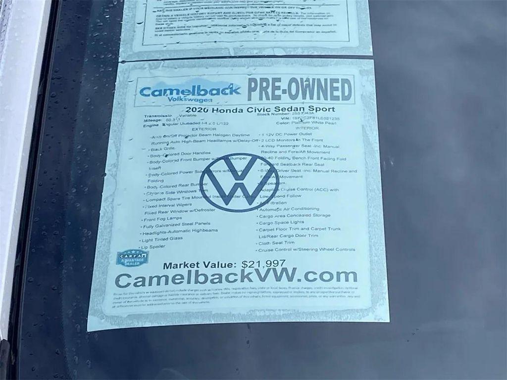 used 2020 Honda Civic car, priced at $20,832