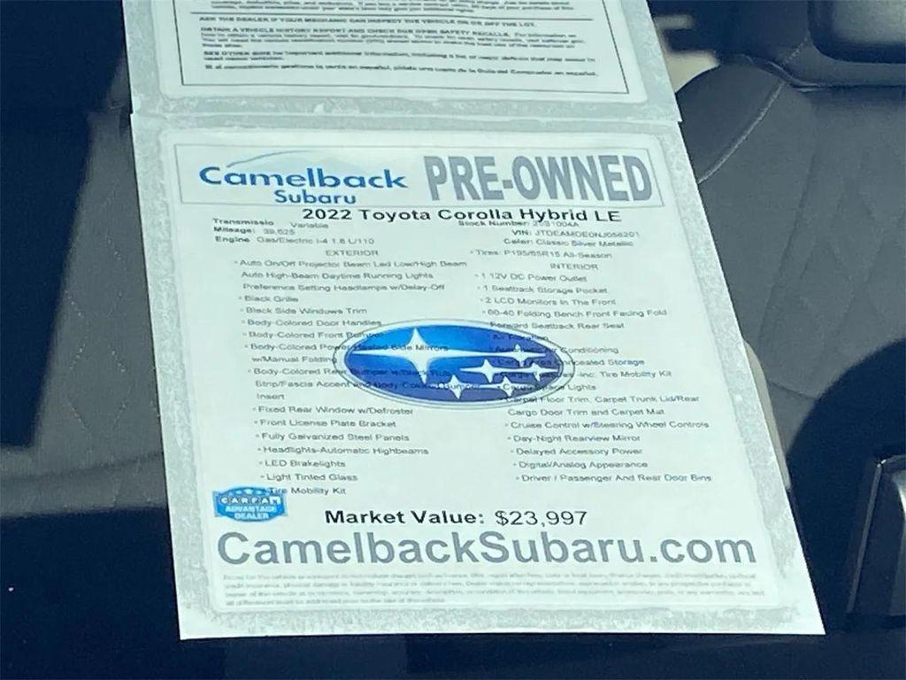 used 2022 Toyota Corolla Hybrid car, priced at $22,997