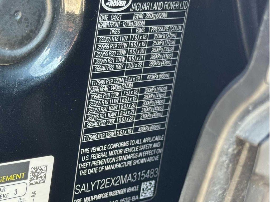 used 2021 Land Rover Range Rover Velar car, priced at $32,298