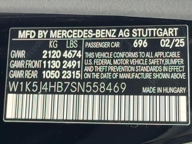 new 2025 Mercedes-Benz CLA 250 car, priced at $53,150