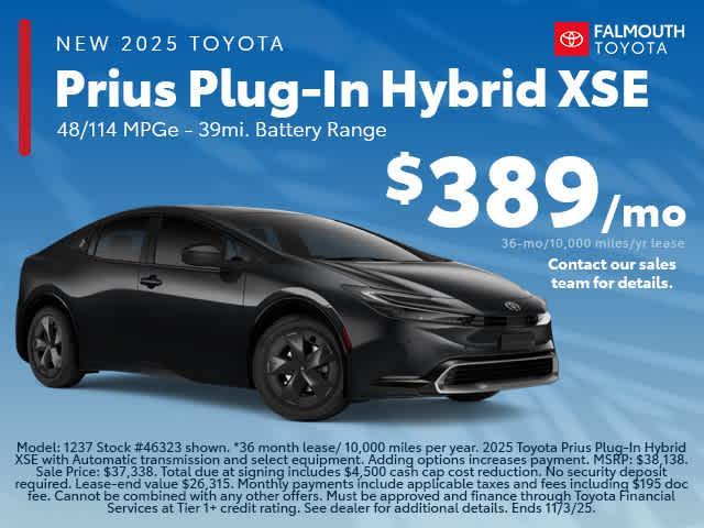 new 2025 Toyota Prius Plug-In Hybrid car, priced at $38,138