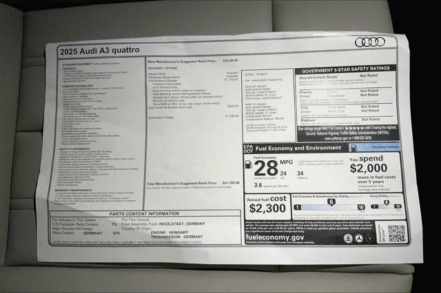 new 2025 Audi A3 car, priced at $41,395