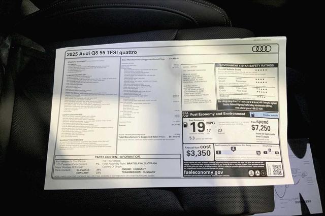 new 2025 Audi Q8 car, priced at $97,065