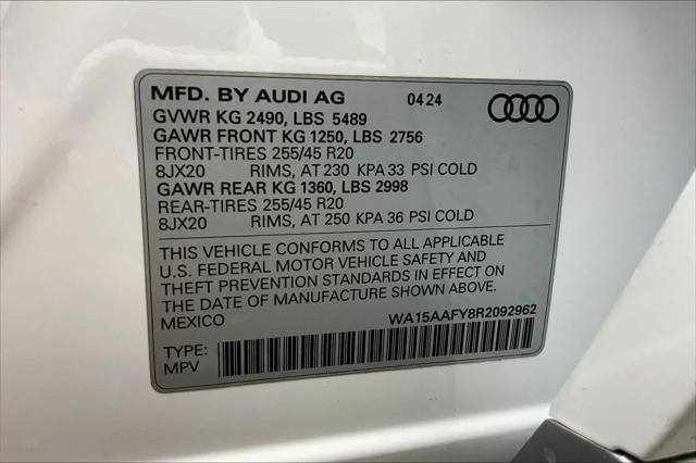 new 2024 Audi Q5 car, priced at $58,320