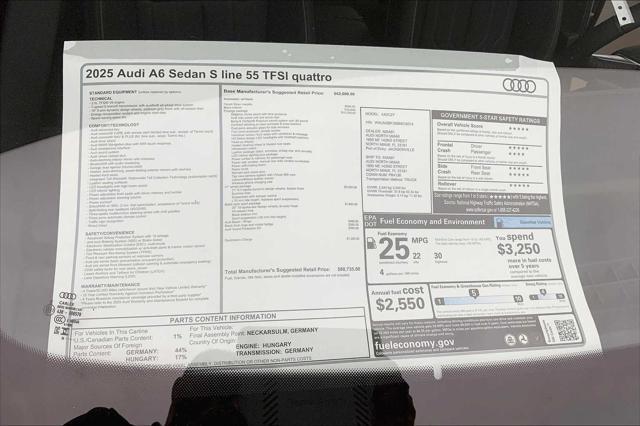 new 2025 Audi A6 car, priced at $80,735