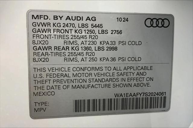 new 2025 Audi Q5 car, priced at $59,875