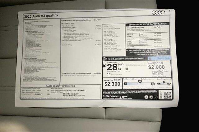 new 2025 Audi A3 car, priced at $41,990