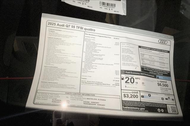 new 2025 Audi Q7 car, priced at $77,090