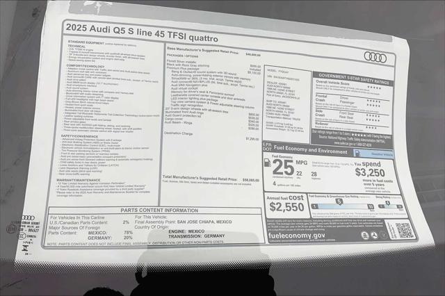 new 2025 Audi Q5 car, priced at $58,085