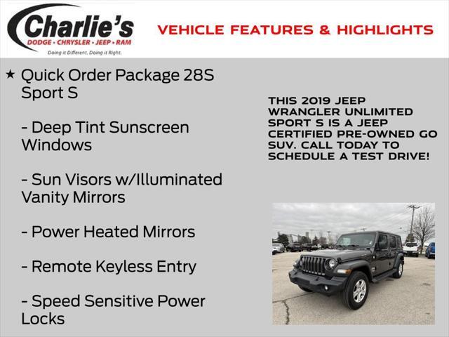 used 2019 Jeep Wrangler Unlimited car, priced at $20,392