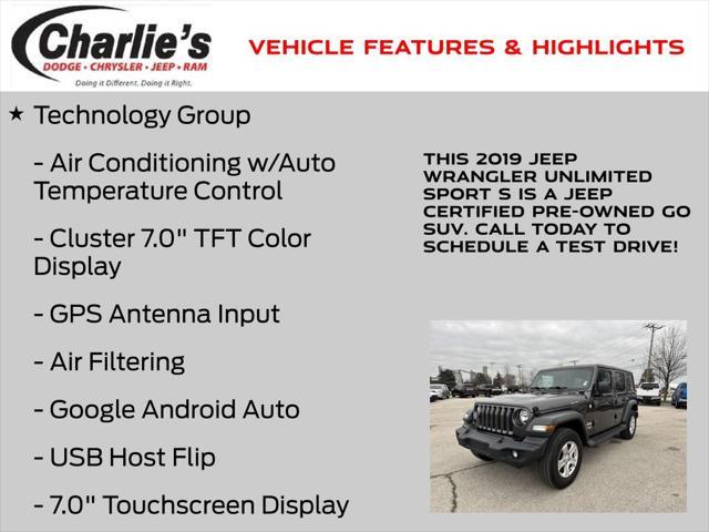 used 2019 Jeep Wrangler Unlimited car, priced at $20,392