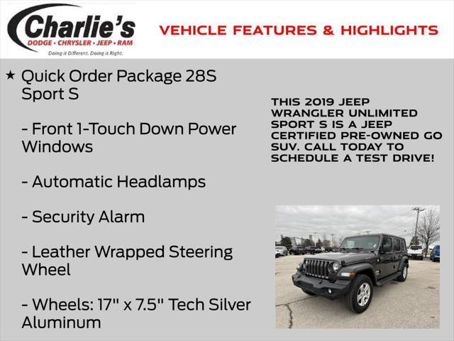 used 2019 Jeep Wrangler Unlimited car, priced at $20,392