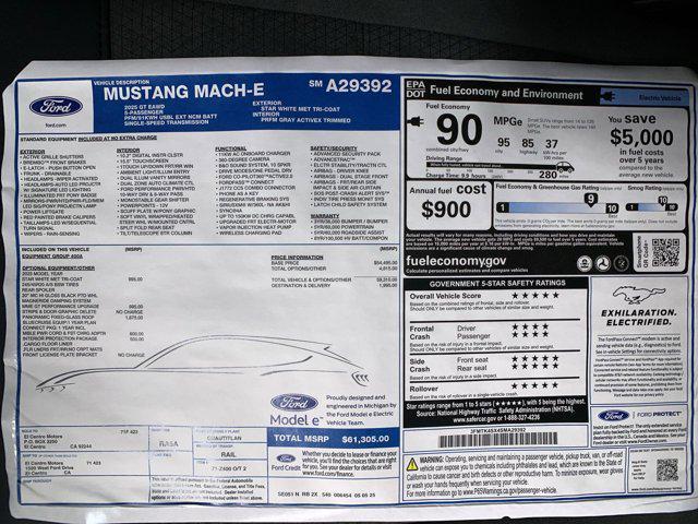 new 2025 Ford Mustang Mach-E car, priced at $60,021