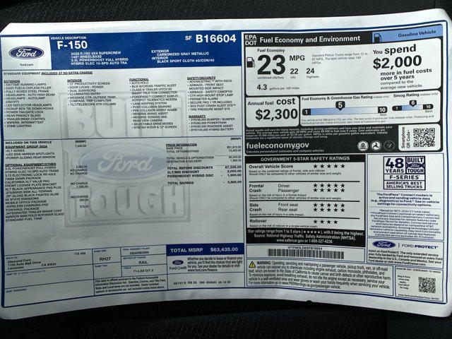new 2025 Ford F-150 car, priced at $63,435