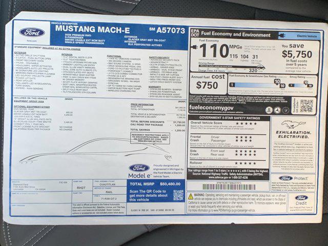 new 2025 Ford Mustang Mach-E car, priced at $49,247