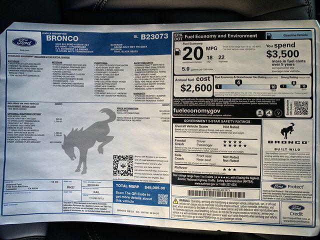 new 2025 Ford Bronco car, priced at $47,792