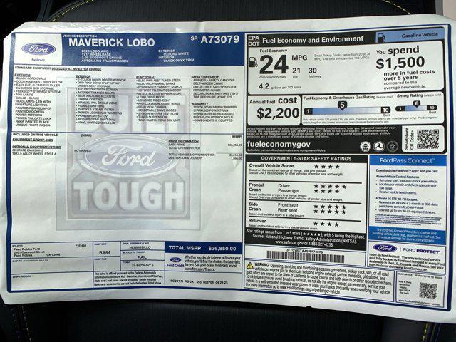 new 2025 Ford Maverick car, priced at $36,850